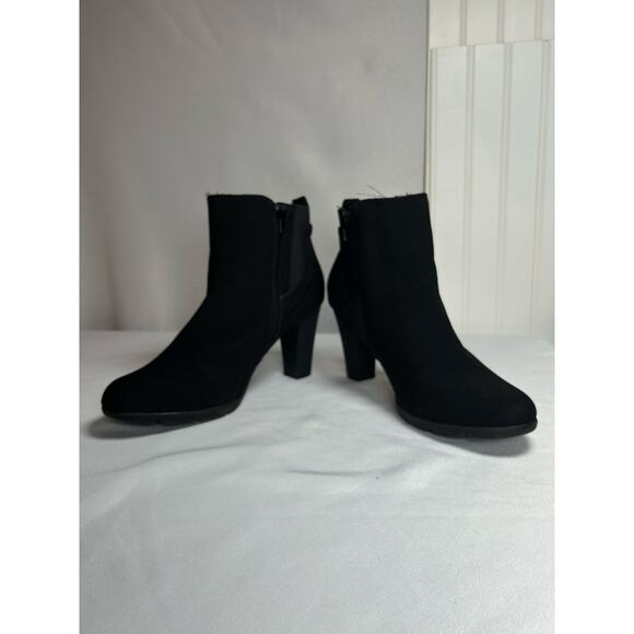 Anne Klein Black Chelsea Ankle Boots black suede stretchy ankle size 10 - Picture 2 of 7